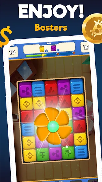 Скачать Crypto Blocks Puzzle Challenge MOD APK — Много денег — скриншот 5