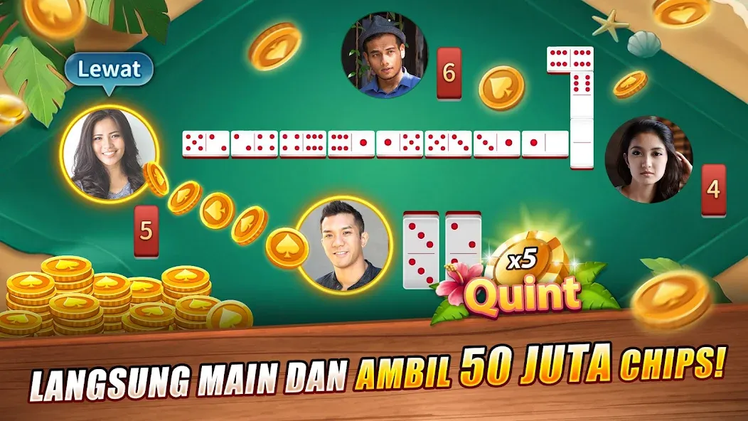 LUXY Domino Gaple QiuQiu Poker — Мод: Много денег — скриншот 1