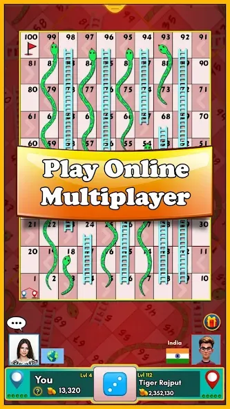 Snakes and Ladders King на Андроид — Мод Всегда победа в костях — скриншот 1