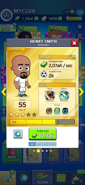 Скачать Idle Soccer Story - Tycoon RPG с модом — Много денег — скриншот 4