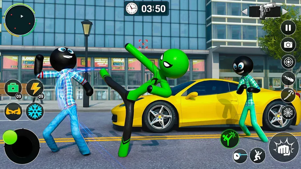 Flying Stickman Rope Hero Game MOD — Много денег на Андроид — скриншот 5