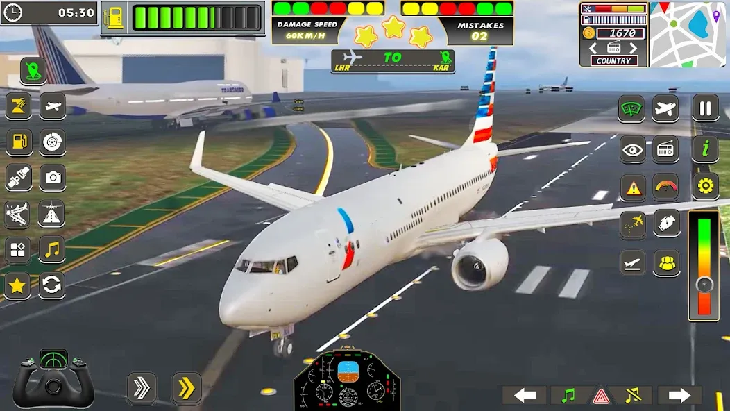 Скачать взломанную Real Flight Sim Airplane Games — Много денег и всё открыто — скриншот 1