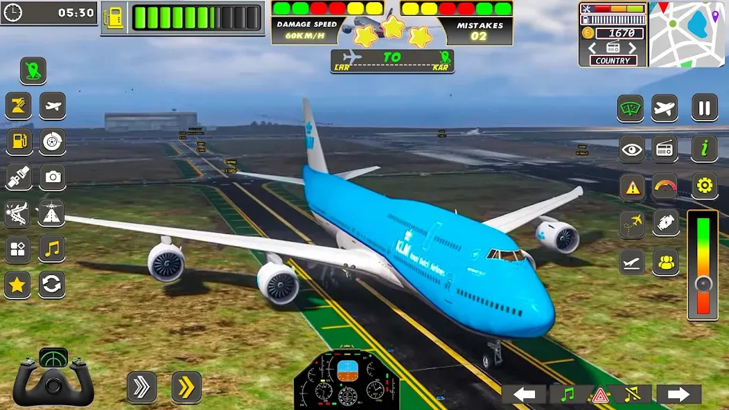 Скачать взломанную Real Flight Sim Airplane Games — Много денег и всё открыто — скриншот 2