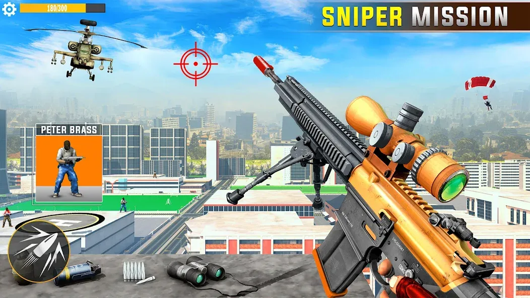 Скачать Banduk Game - Sniper Gun Games — Модификация Много денег — скриншот 2