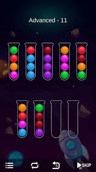 Ball Sort - Bubble Sort Puzzle — Мод: Все уровни разблокированы — скриншот 5