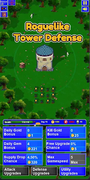 Скачать Lone Tower Roguelike Defense — Много денег и кристаллов — скриншот 1