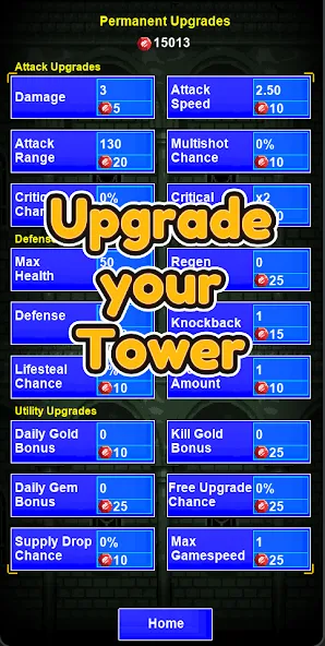 Скачать Lone Tower Roguelike Defense — Много денег и кристаллов — скриншот 2