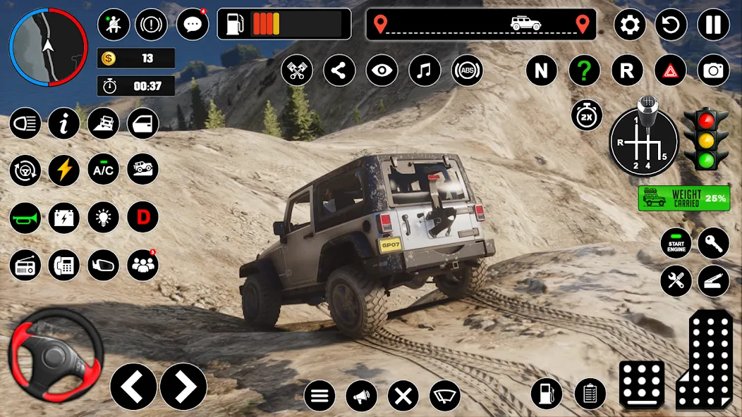 Offroad Jeep Driving & Parking (Мод Много денег) — скриншот 4