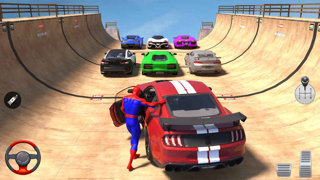 Superhero Car: Mega Ramp Games (Мод Много денег) — скриншот 3