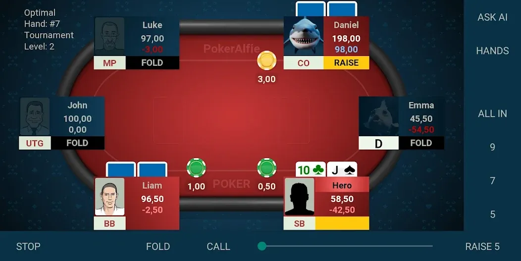 Offline Poker AI - PokerAlfie на Андроид — Мод Все открыто — скриншот 3