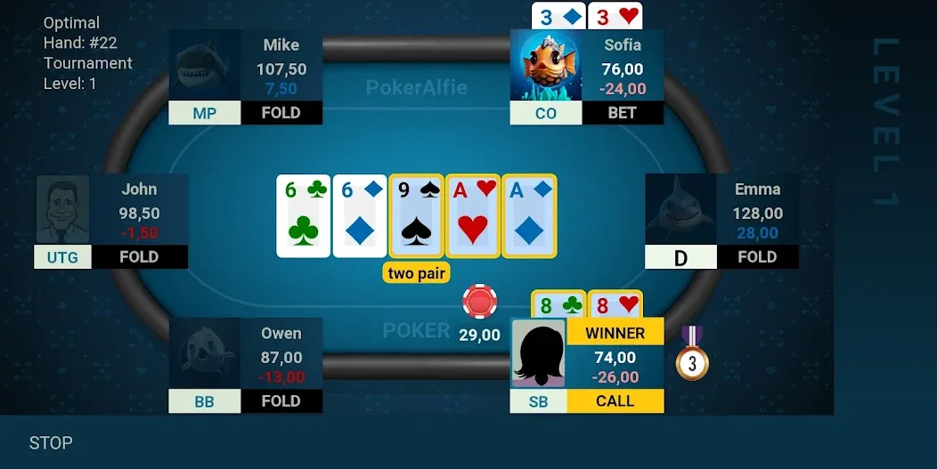 Offline Poker AI - PokerAlfie на Андроид — Мод Все открыто — скриншот 5