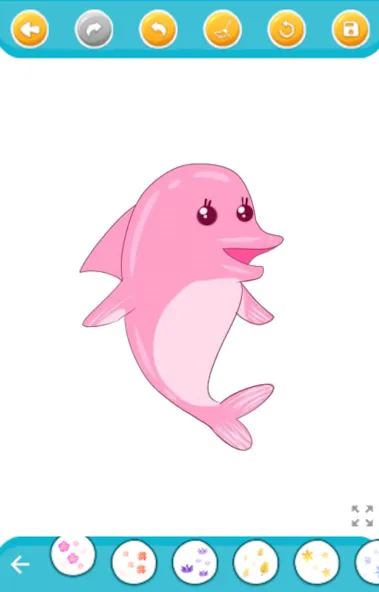 dolphin coloring game (Мод Все цвета и кисти открыты) — скриншот 2