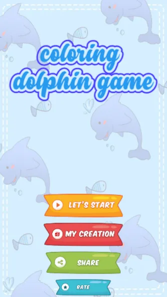 dolphin coloring game (Мод Все цвета и кисти открыты) — скриншот 5
