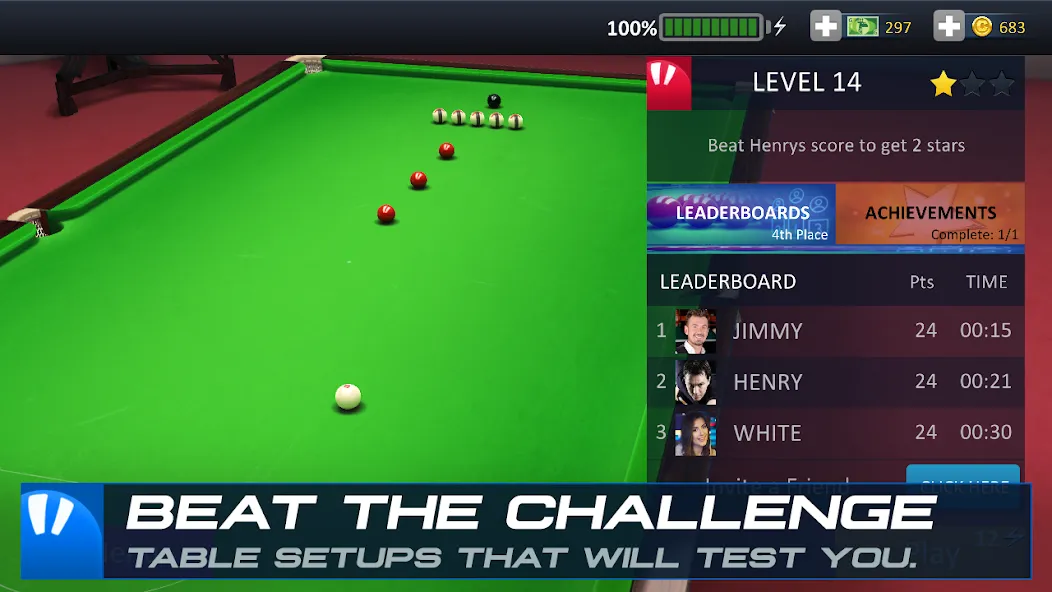 Взлом Snooker Stars - 3D Online Spor — Много денег — скриншот 5