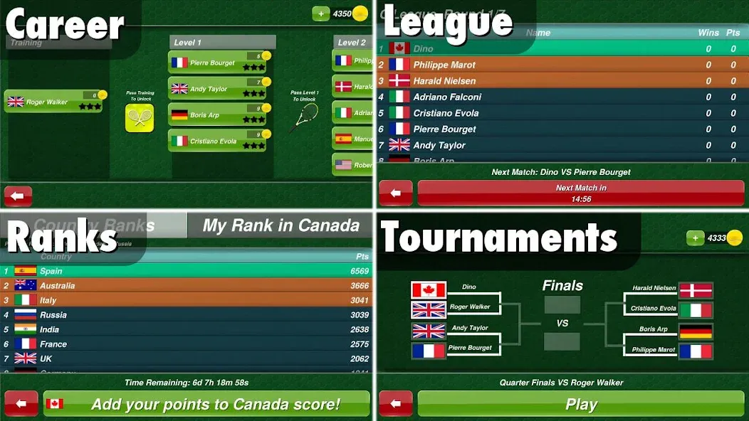 Tennis Champion 3D - Online Sp MOD APK на Android — Много денег — скриншот 3 Tennis Champion 3D - Online Sp MOD APK на Android — Много денег — скриншот 3