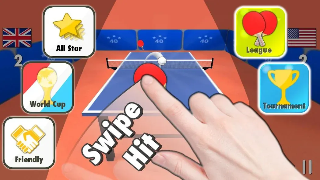 Table Tennis 3D (Мод Много денег) — скриншот 1