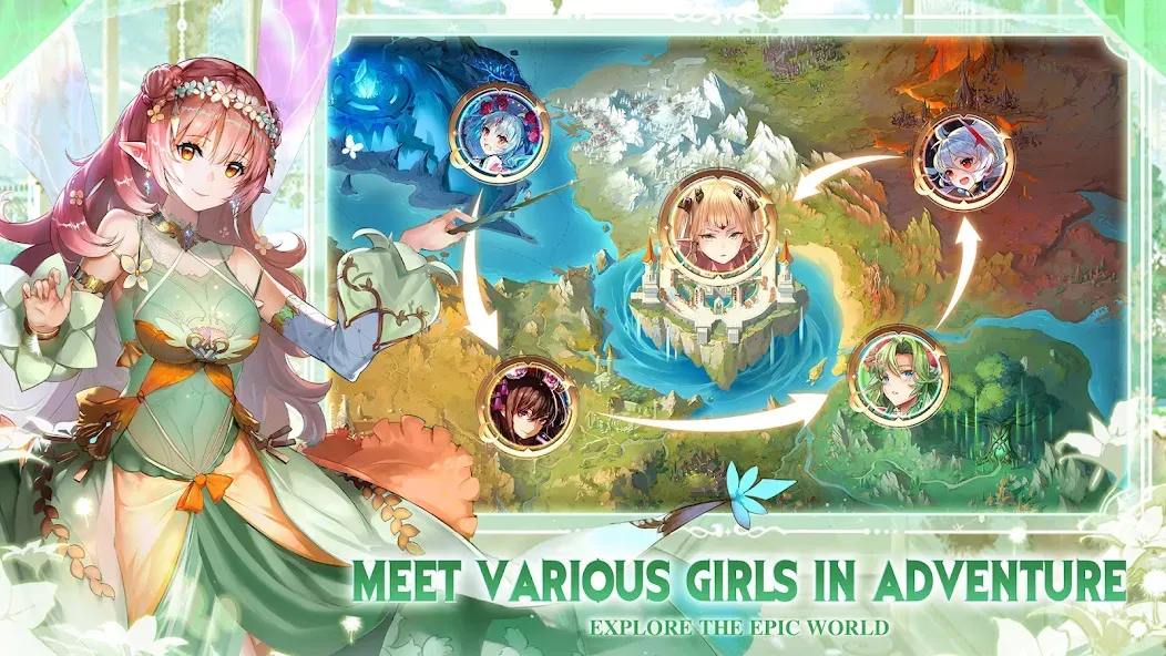Girls' Connect: Idle RPG на Андроид — Мод Много денег — скриншот 5