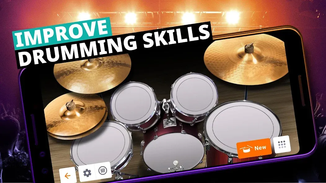Drum Kit Music Games Simulator — Мод: Все разблокировано — скриншот 3 Drum Kit Music Games Simulator — Мод: Все разблокировано — скриншот 3
