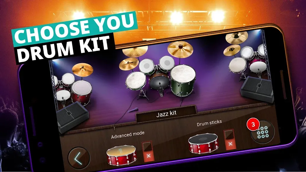 Drum Kit Music Games Simulator — Мод: Все разблокировано — скриншот 4 Drum Kit Music Games Simulator — Мод: Все разблокировано — скриншот 4