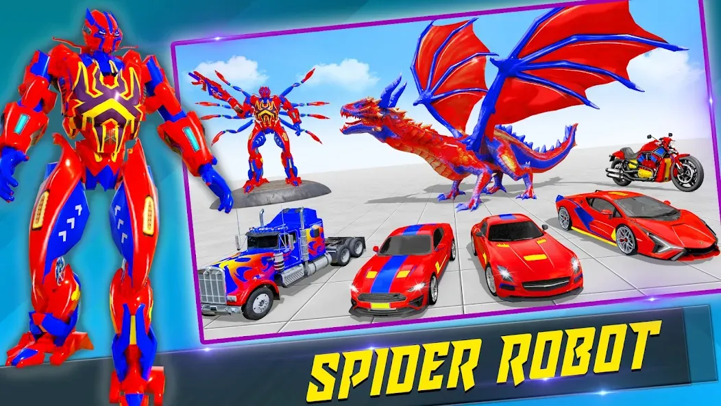 Spider Robot: Robot Car Games — Мод: Много денег — скриншот 2