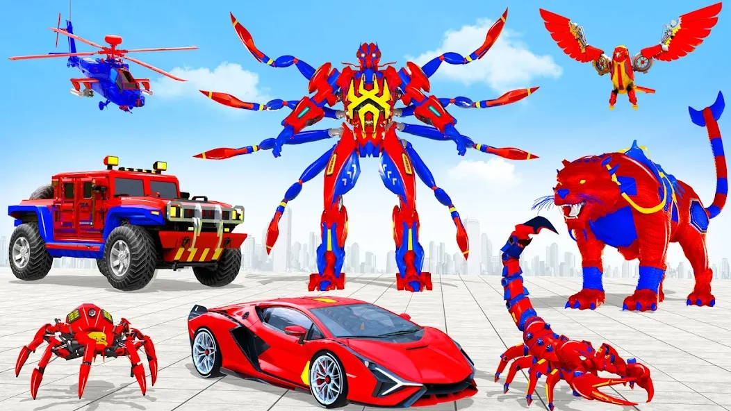 Spider Robot: Robot Car Games — Мод: Много денег — скриншот 5