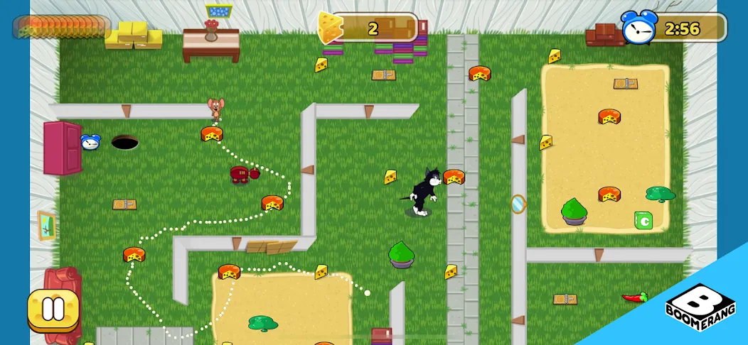 Скачать взломанную Tom & Jerry: Mouse Maze — Много сыра и денег — скриншот 2