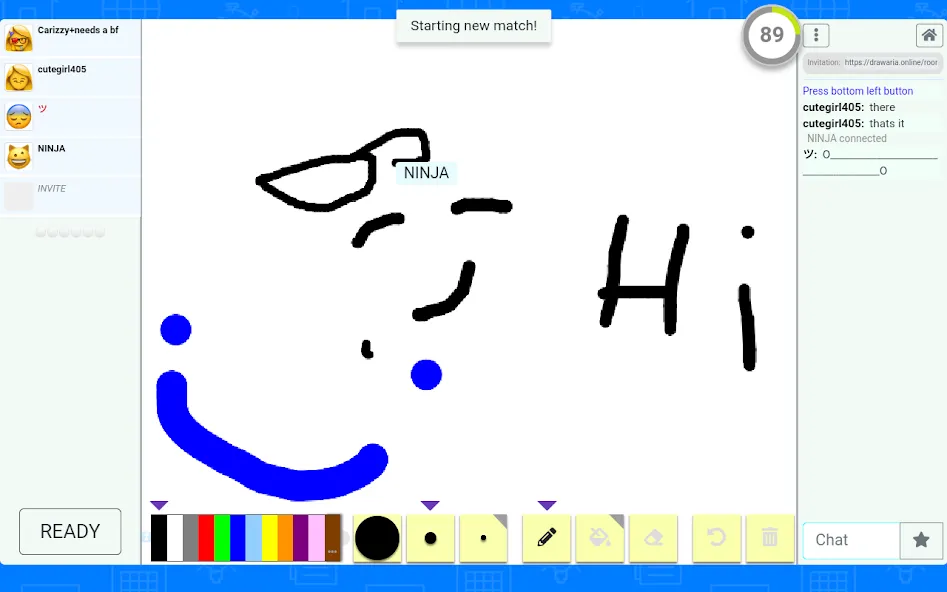 Drawaria.Online - Pictionary (Мод Все цвета и кисти разблокированы) — скриншот 5