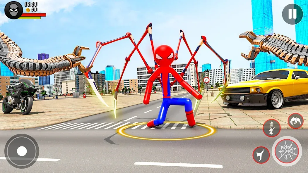 Скачать Spider Game-Stickman Rope Hero на телефон — Много денег — скриншот 2