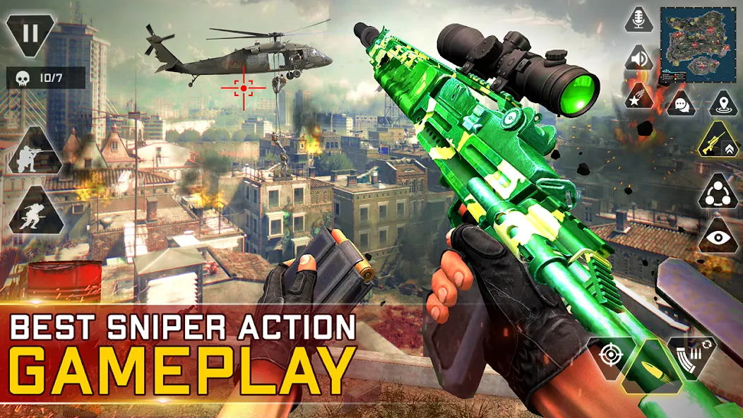 Sniper Gun Shooting game — Взломанная версия (Много денег) — скриншот 5