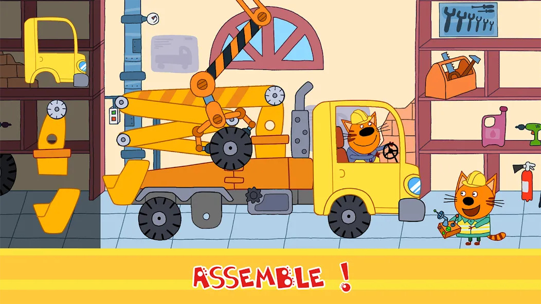Скачать Kid-E-Cats Cars, Build a house — Последняя версия (Все открыто) — скриншот 1