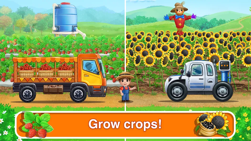 Tractor, car: kids farm games — Взломанная версия (Все открыто) — скриншот 3