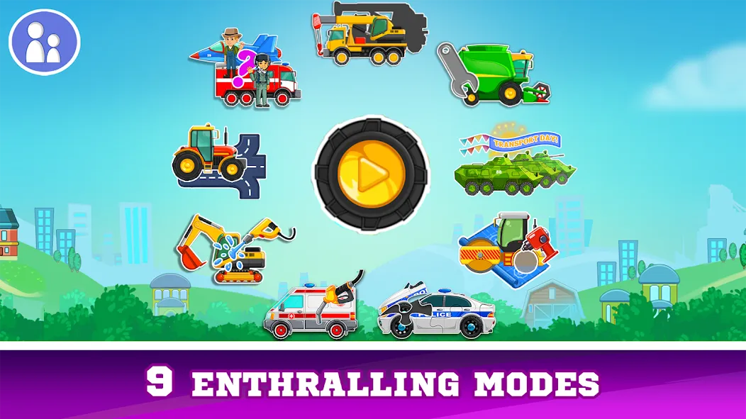 Взломанная Kids Cars Games build a truck на Андроид — Все открыто — скриншот 1