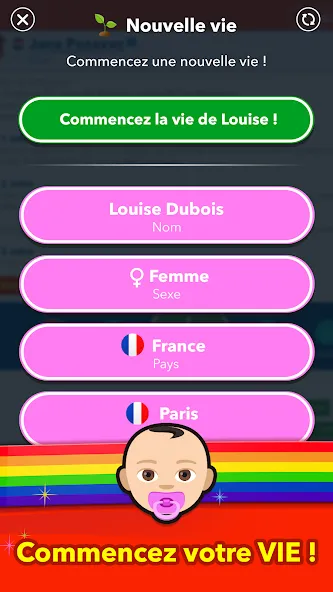 BitLife Français — Взломанная версия (Много денег) — скриншот 1