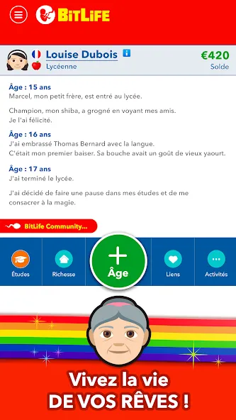 BitLife Français — Взломанная версия (Много денег) — скриншот 4