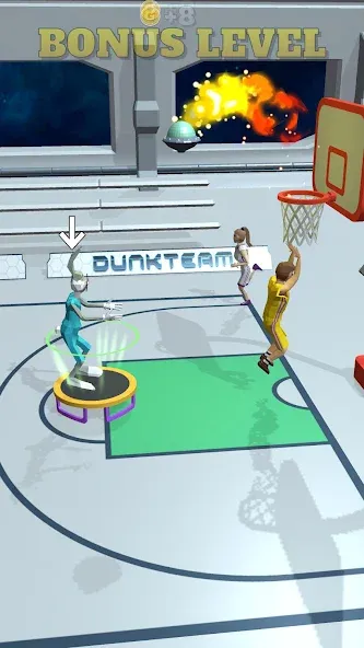 Скачать взломанную Dunk Team — Много денег — скриншот 3