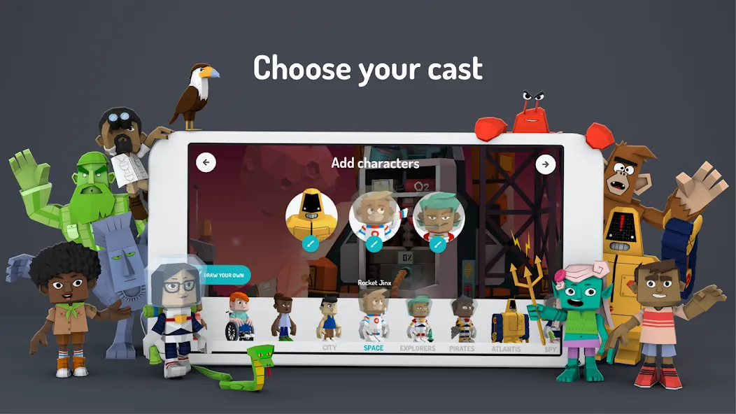 Скачать Toontastic 3D (Мод: Все разблокировано) на Андроид — скриншот 2