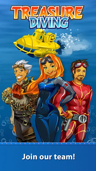 Treasure Diving MOD APK на Android — Много денег и кристаллов — скриншот 1