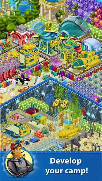 Treasure Diving MOD APK на Android — Много денег и кристаллов — скриншот 5