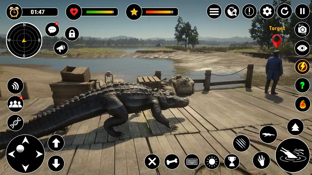 Скачать Animal Crocodile Attack Sim — Последняя версия (Много денег) — скриншот 2