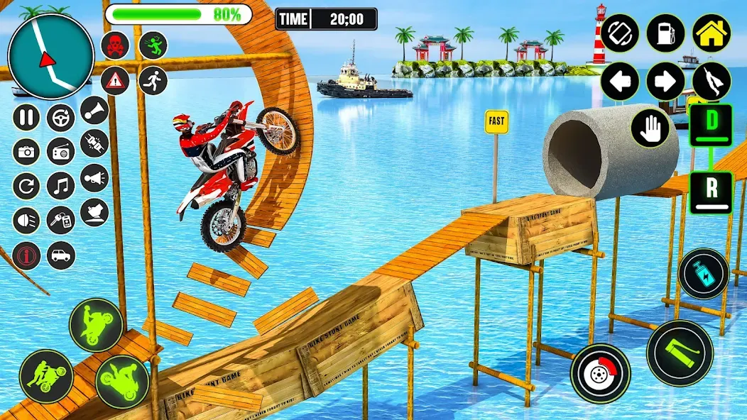 Взломанная GT Bike Racing Game Moto Stunt на Андроид — Много денег — скриншот 2 Взломанная GT Bike Racing Game Moto Stunt на Андроид — Много денег — скриншот 2