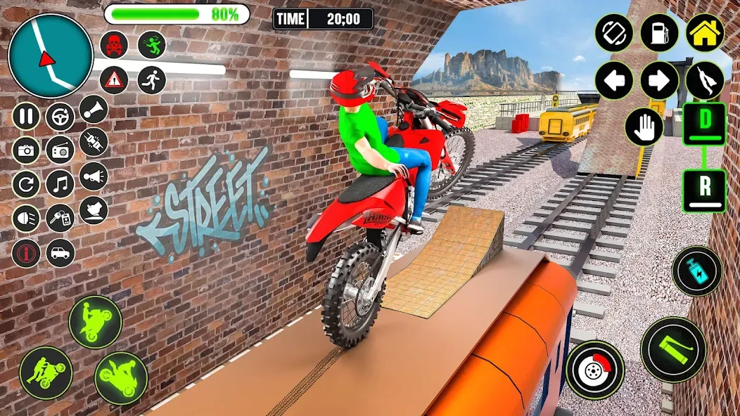 Взломанная GT Bike Racing Game Moto Stunt на Андроид — Много денег — скриншот 5
