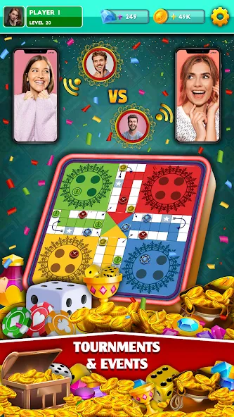 Multiplayer Dice Ludo Games — Мод: Много денег — скриншот 3