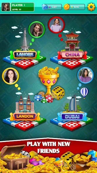 Multiplayer Dice Ludo Games — Мод: Много денег — скриншот 4