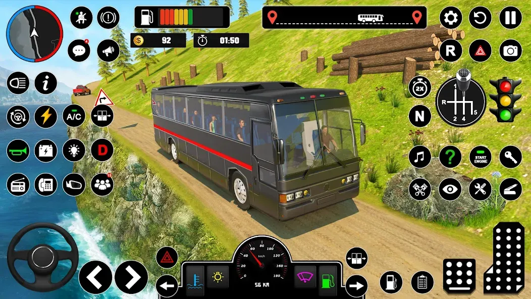 Скачать Offroad Bus Simulator Bus Game — Много денег — скриншот 2