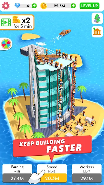 Idle Construction 3D (Мод Много денег) — скриншот 2