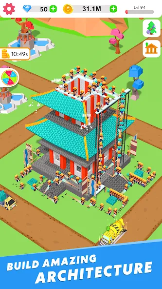 Idle Construction 3D (Мод Много денег) — скриншот 4