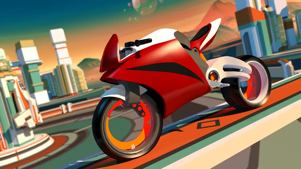 Gravity Rider: Space Bike Race — Взломанная версия (Много денег) — скриншот 2