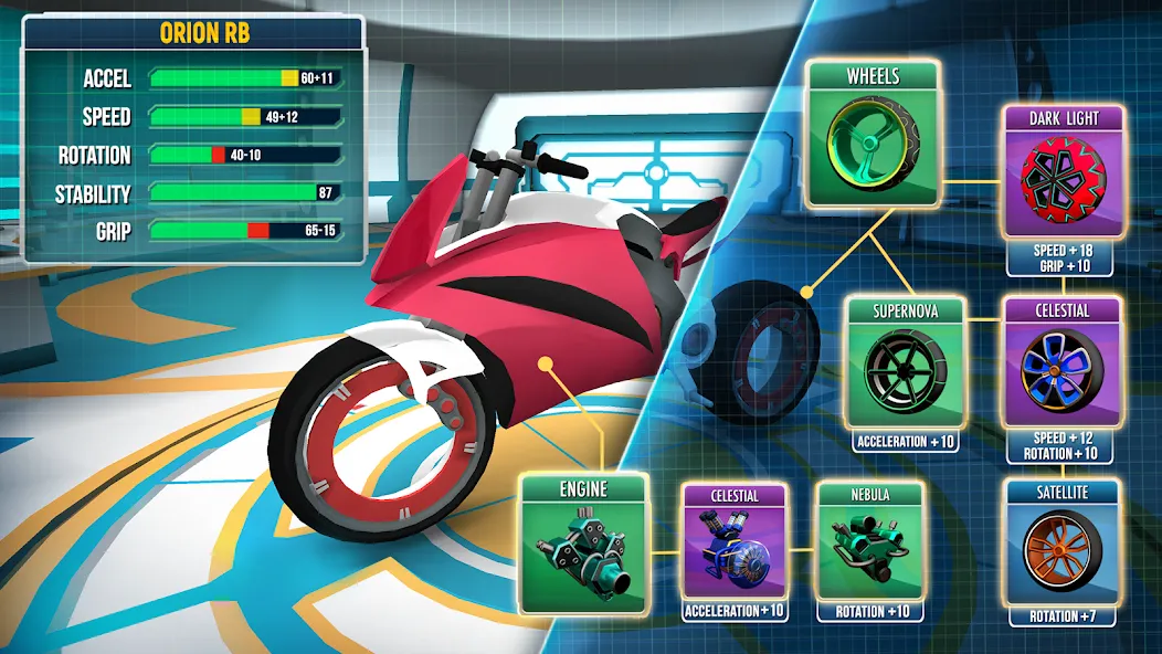 Gravity Rider: Space Bike Race — Взломанная версия (Много денег) — скриншот 3
