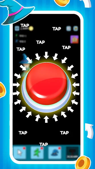 Green button: Press the Button — Взломанная версия (Без рекламы) — скриншот 1