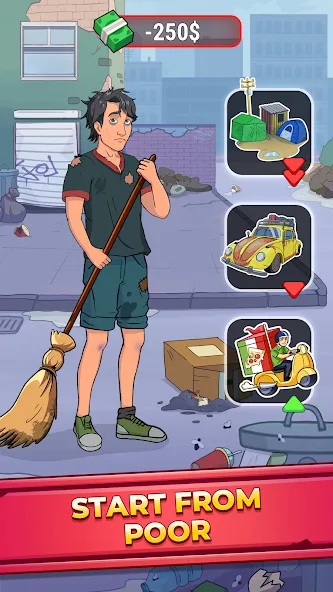 Rich Inc. Business & Idle Life MOD APK — Много денег — скриншот 1